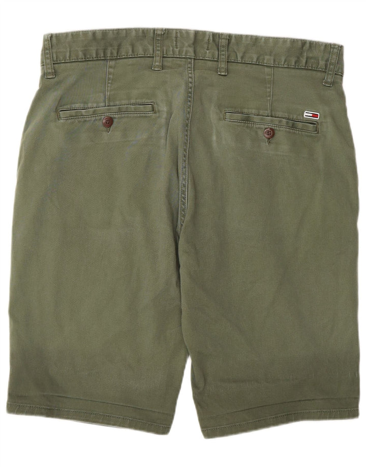 TOMMY HILFIGER Mens Chino Shorts W32 Medium  Green Cotton