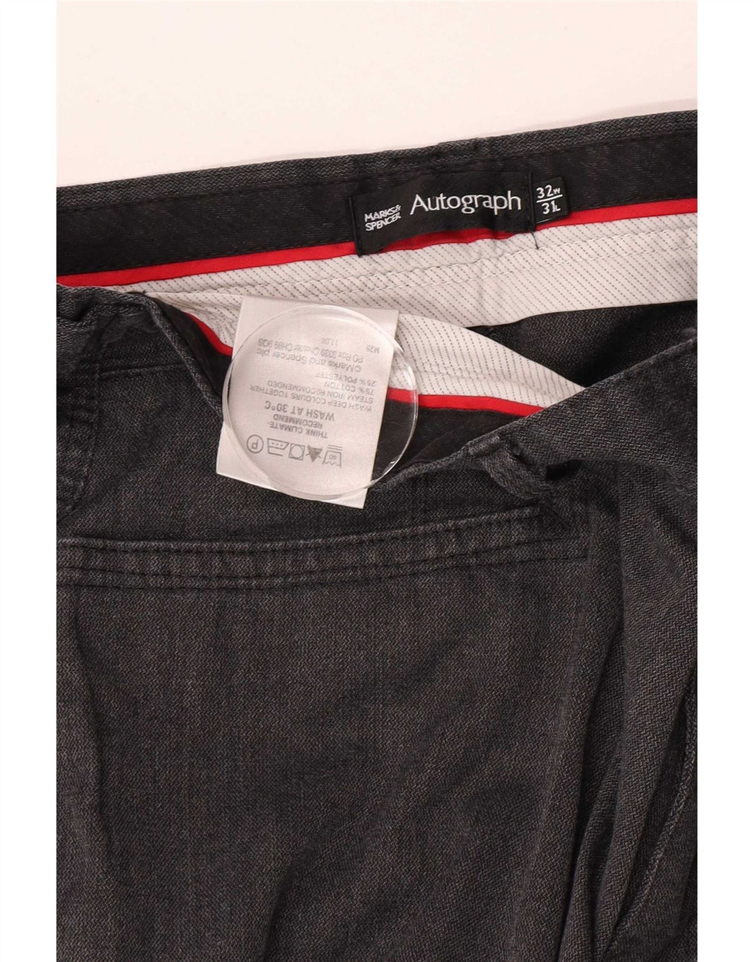 Marks & Spencer Straight Casual Bukser til mænd W32 L31 Grå Bomuld