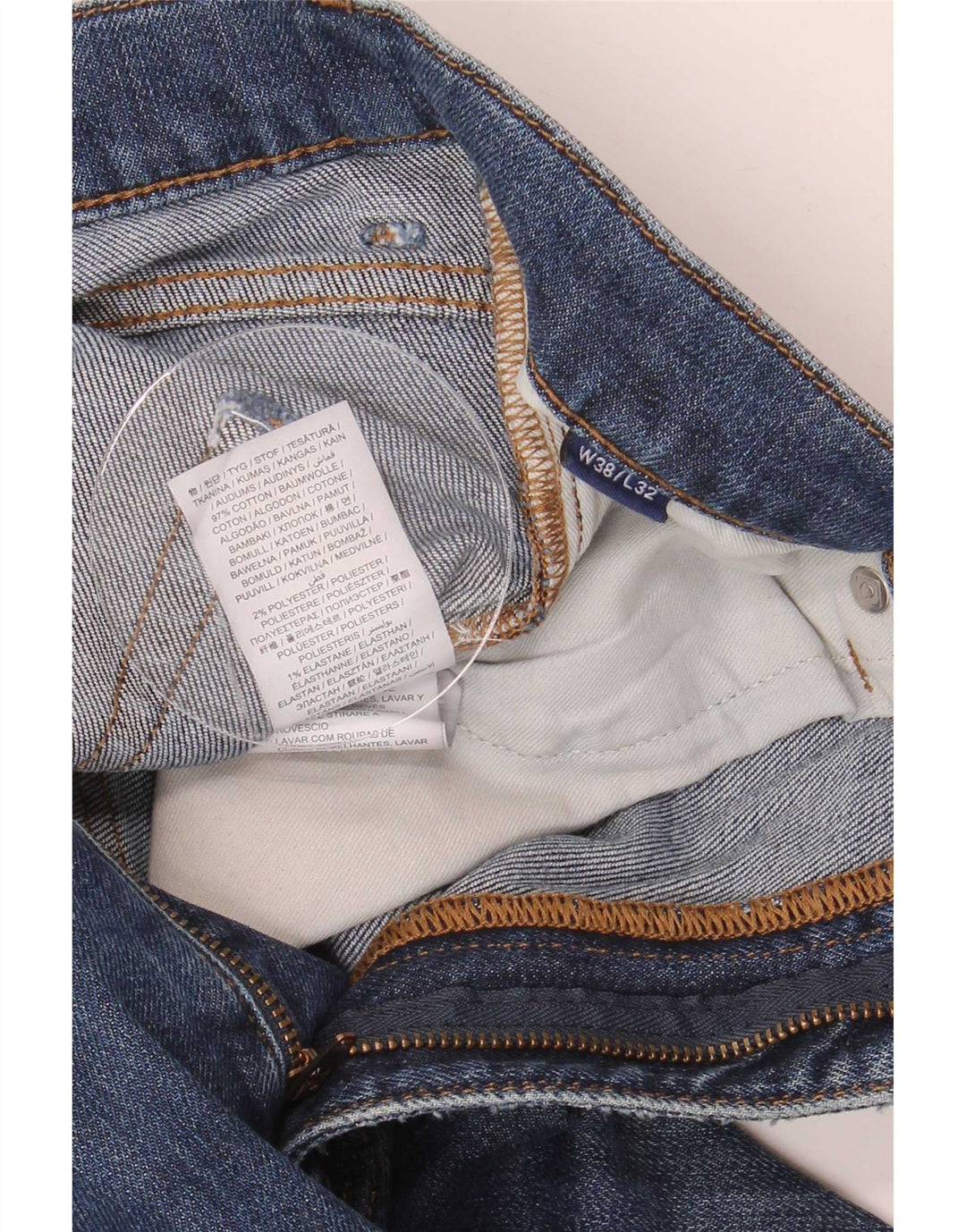 Gant Straight Jeans til mænd W38 L32 blå bomuld