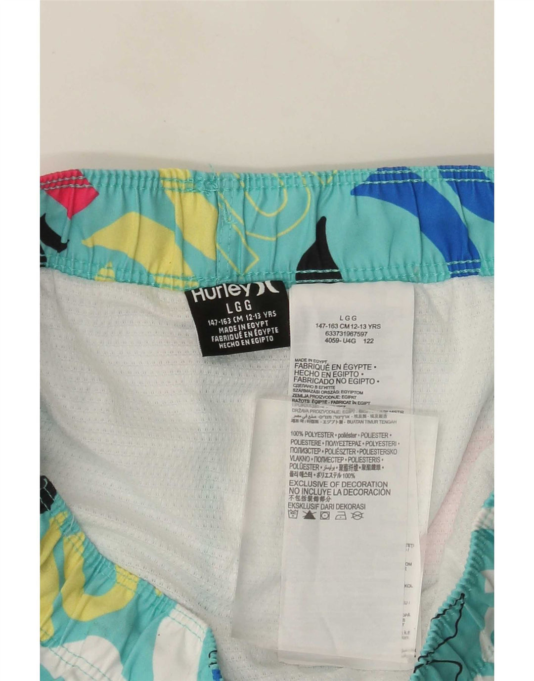 Hurley Boys Grafiske svømmeshorts 12-13 år Stor turkis polyester
