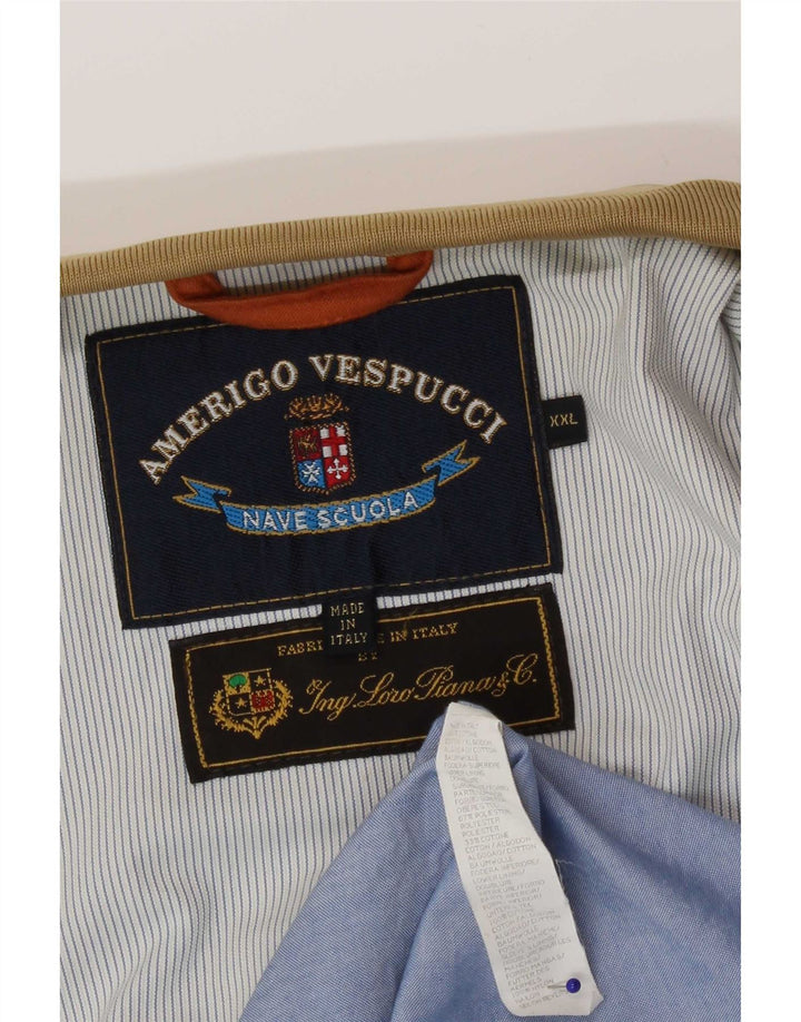 Amerigo Vespucci Herre Bomber Jacket UK 44 2XL Beige Polyester