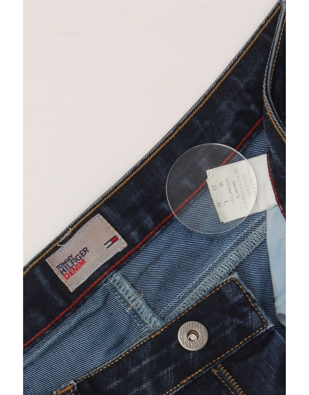 TOMMY HILFIGER Womens Straight Jeans W33 L30 Navy Blue Cotton Vintage Tommy Hilfiger and Second-Hand Tommy Hilfiger from Messina Hembry 