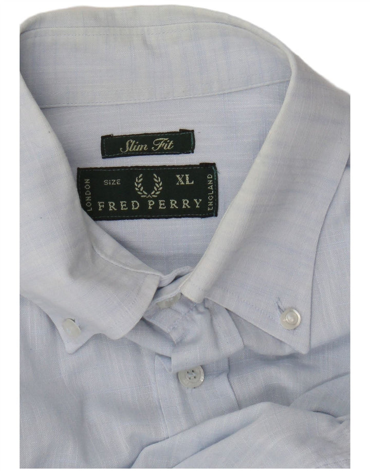 Fred Perry Herre Slim Fit Shirt XL Blå
