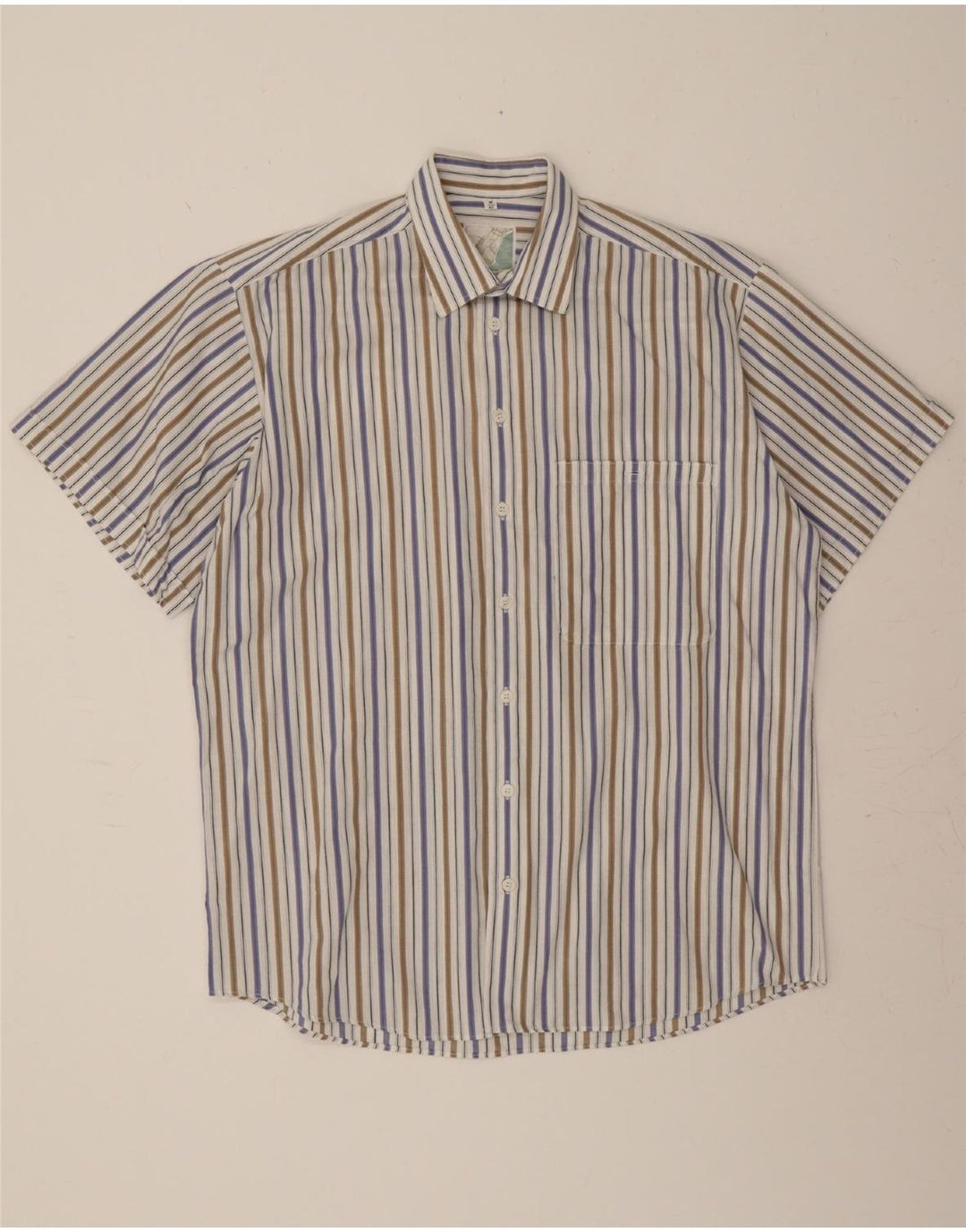 BALLOON Mens Short Sleeve Shirt Size 40 Medium Multicoloured Striped Vintage Balloon and Second-Hand Balloon from Messina Hembry 