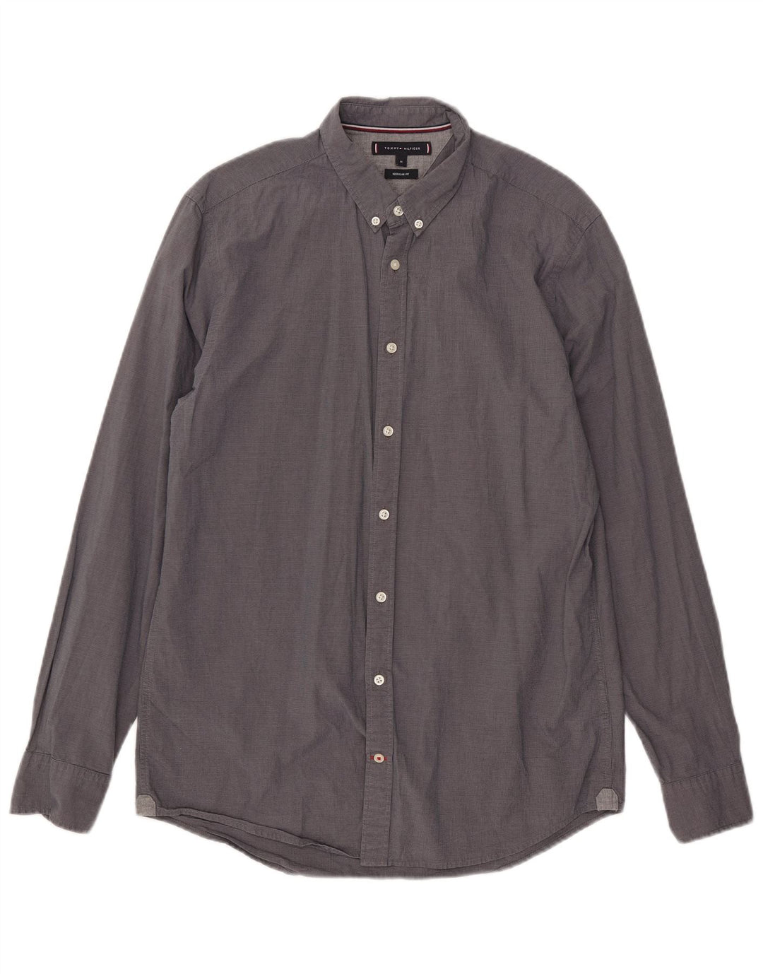 Tommy Hilfiger Herre Regular Fit skjorte Medium Grå Bomuld