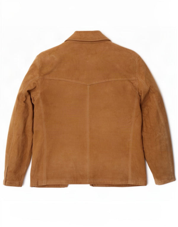 Vintage Dame 3-knaps Ruskind Blazer Jacket UK 14 Large Beige