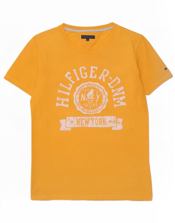 Tommy Hilfiger drenge grafisk t-shirt top 13-14 år gul bomuld