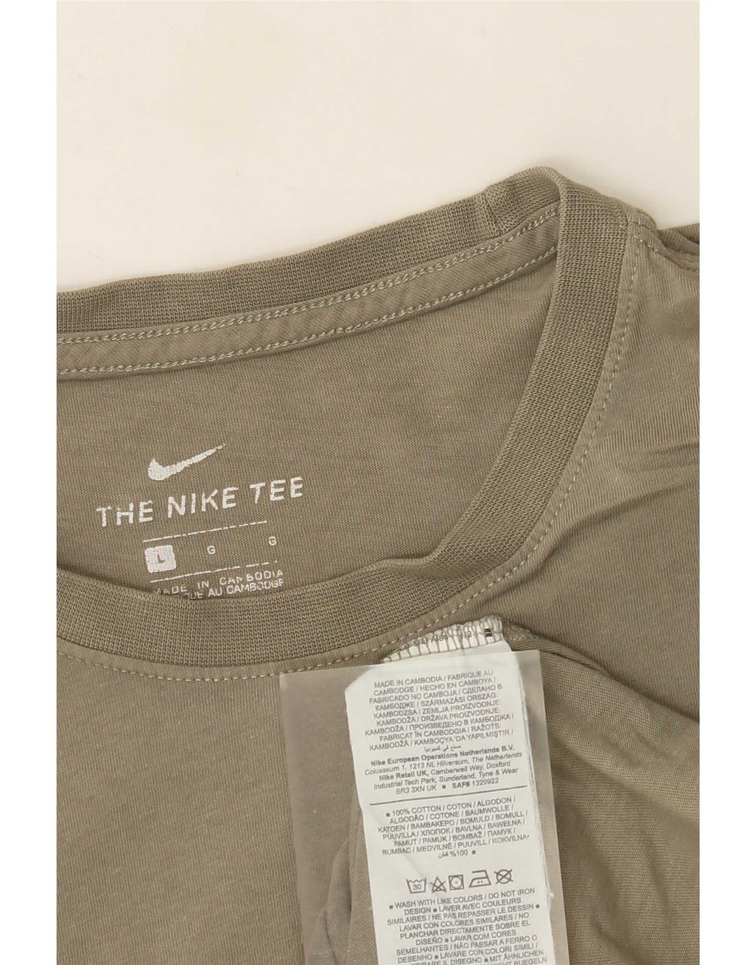 Nike Herre T-shirt Top Stor Khaki Bomuld