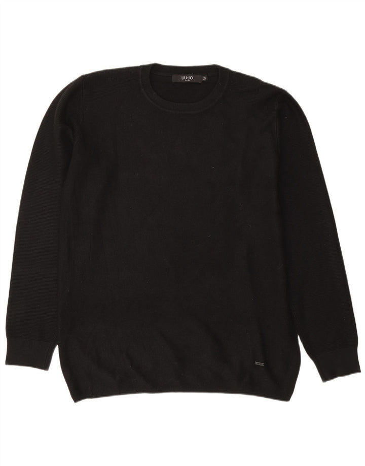 Liu Jo Herre sweater med rund hals XL sort viskose