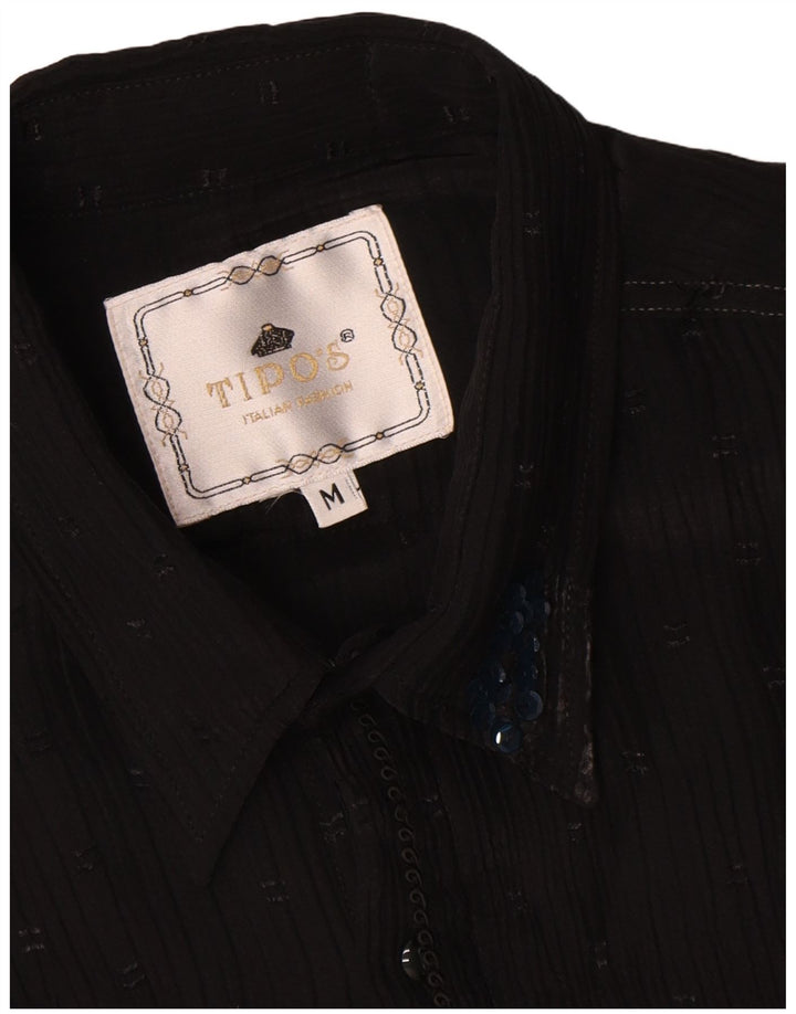 Tipo' S skjortebluse til kvinder UK 14 Medium Black Pinstripe