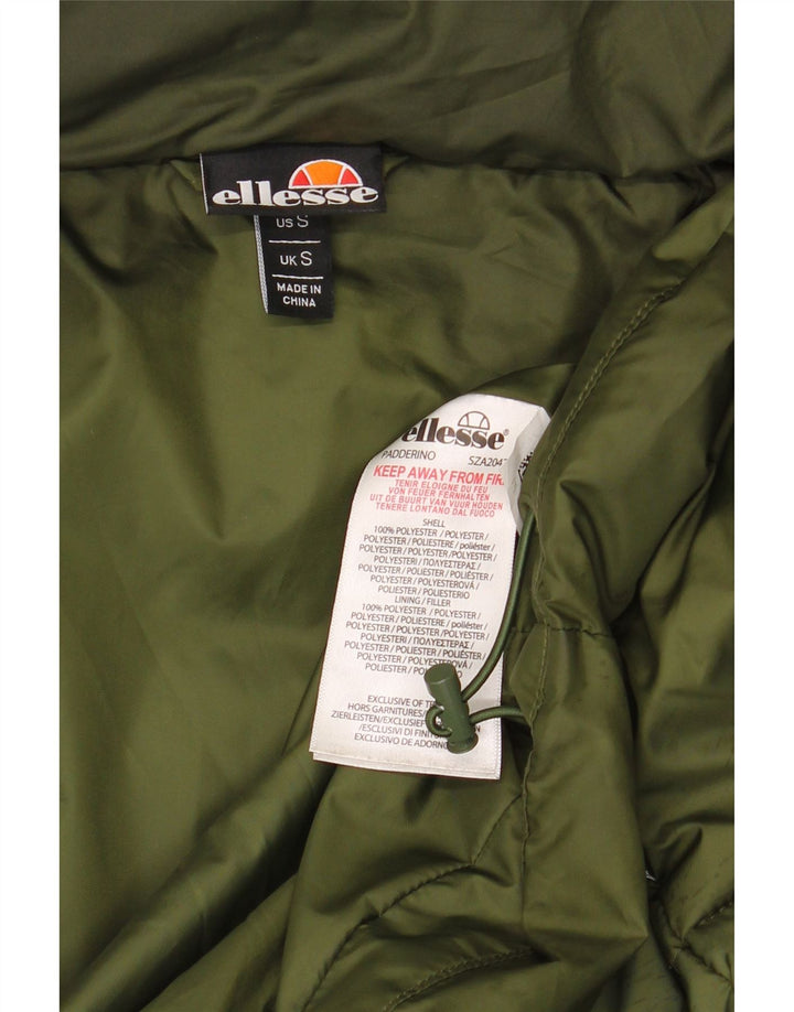 ELLESSE Herre hættepolstret jakke UK 36 Lille grøn polyester