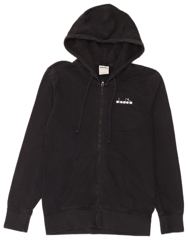 Diadora Mens Zip Hoodie Sweater Small Black