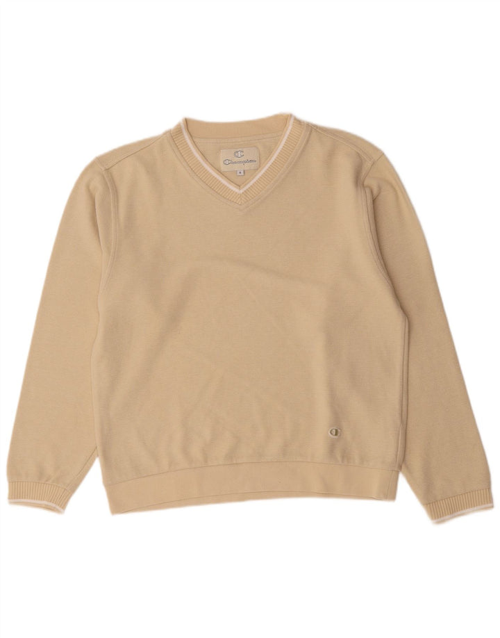 Champion Herre V-hals sweater lille beige bomuld