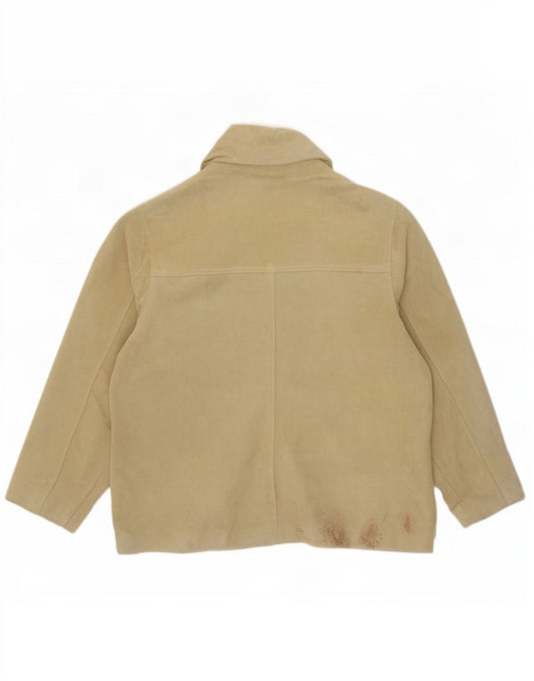 Rossodisera Dame Oversized Ruskindsjakke UK 14 Medium Beige Læder