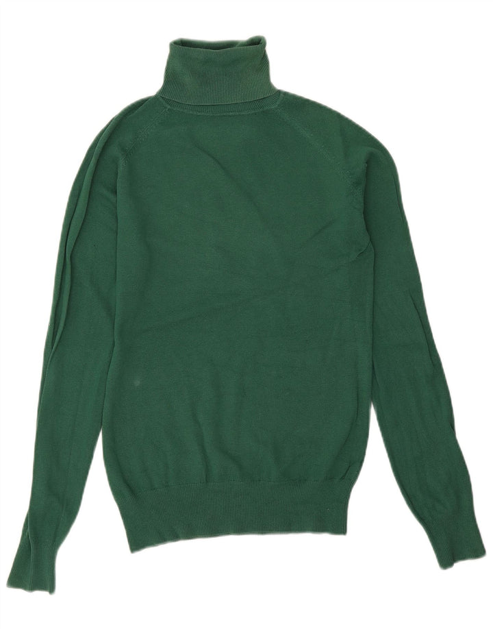 Zara Dame Rullehals Sweater UK 14 Stor Grøn