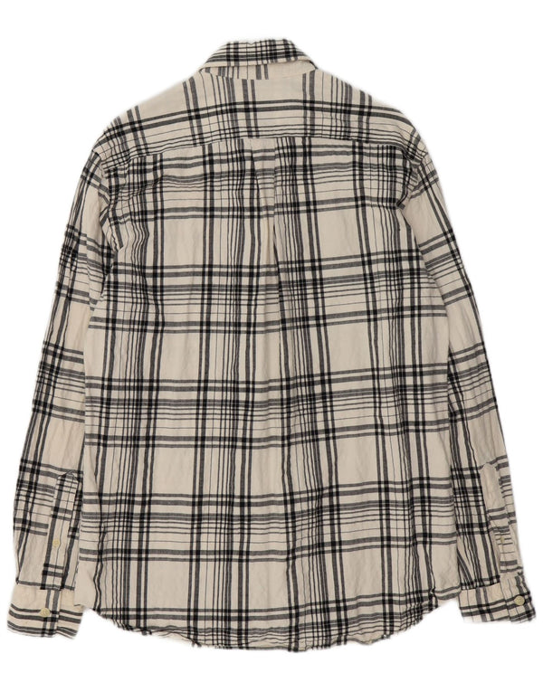 Zara Herre Relaxed Fit Flanellskjorte Medium Off White Ternet bomuld