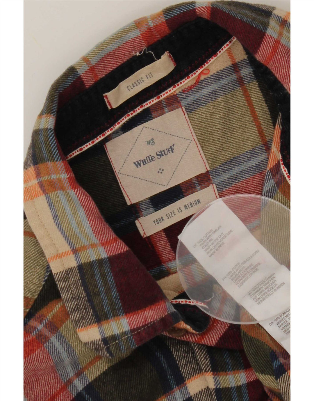 White Stuff Herre Classic Fit Flanellskjorte Medium Grøn Ternet Bomuld