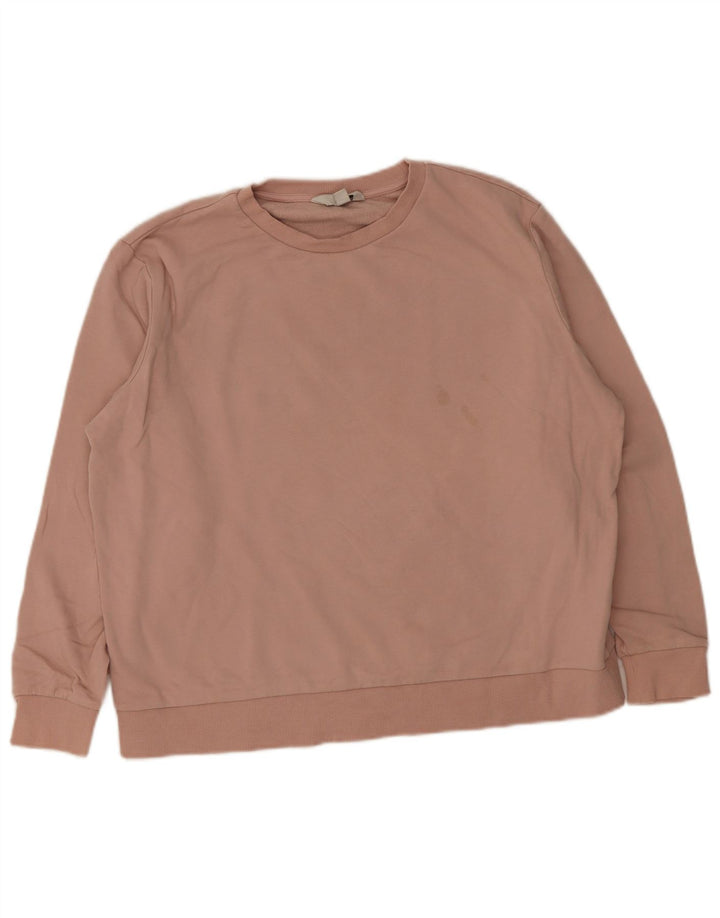 Marks & Spencer Dame Oversized Sweatshirt Jumper UK 16 Large Pink Bomuld