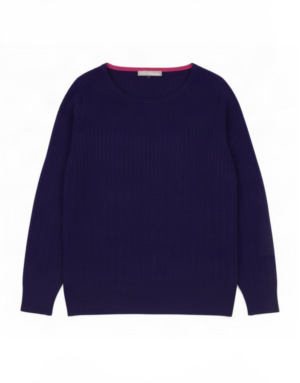 Marks & Spencer Dame Boat Neck Jumper Sweater UK 18 XL Blå Viscose