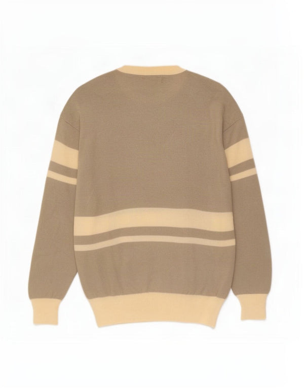 Les Copains Herre Crew Neck Jumper Sweater IT 52 Stor Grå Colourblock Uld