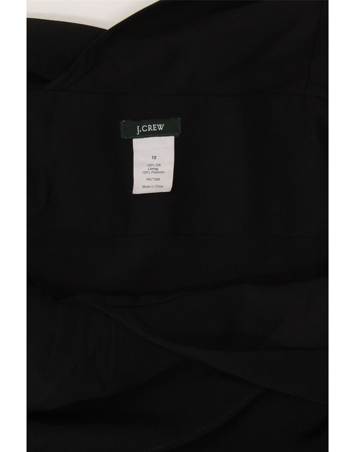 J. Crew Womens Ærmeløs A-line Kjole US 10 Large Black Silk