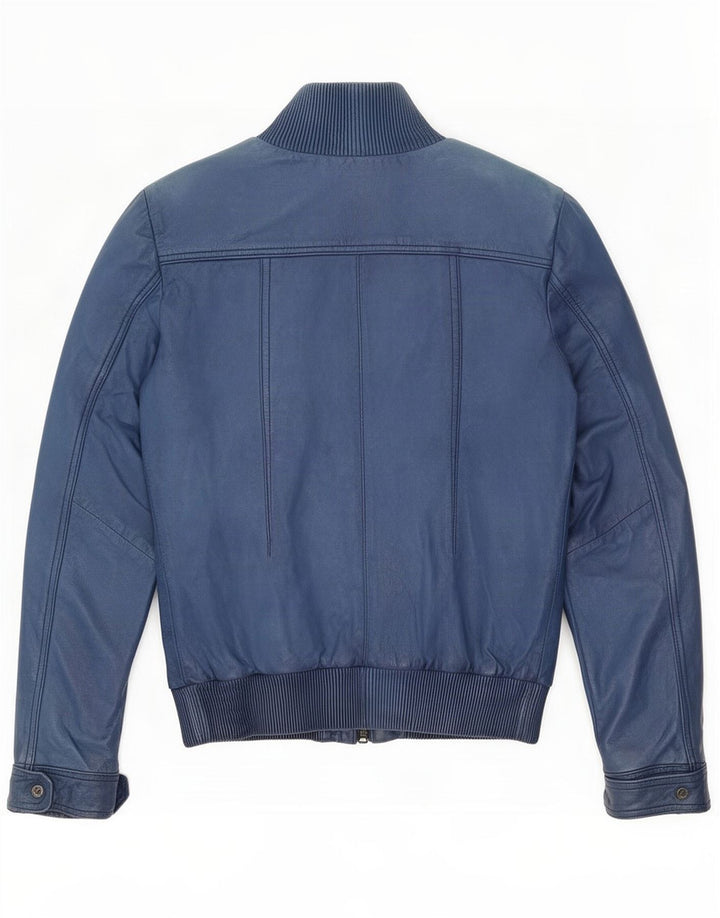 Bomboogie Dame Læderjakke UK 12 Medium Blue
