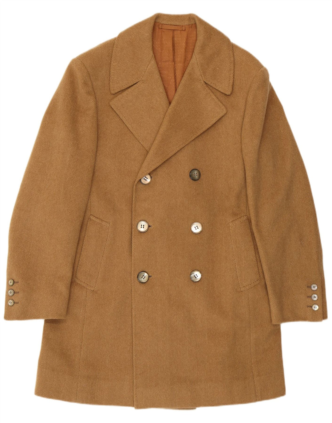 Vintage herre dobbeltradet frakke UK 34 XS Beige sildeben