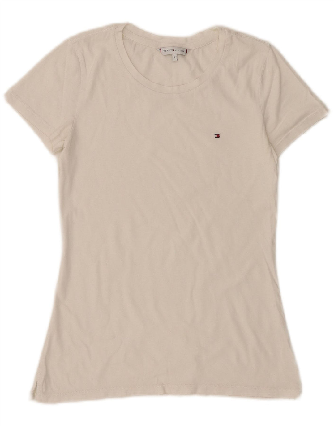 Tommy Hilfiger Dame T-Shirt Top UK 8 Small White
