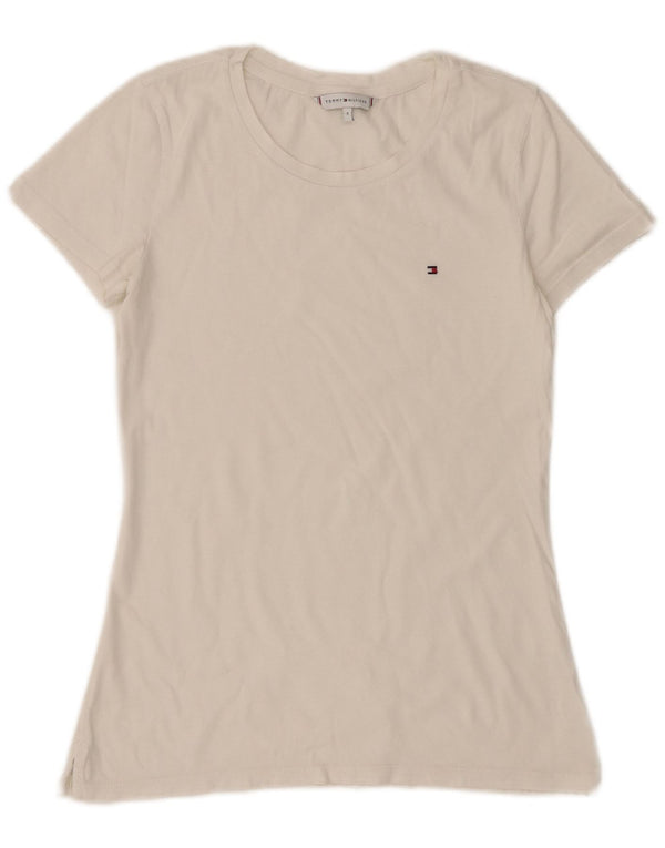 Tommy Hilfiger Dame T-Shirt Top UK 8 Small White