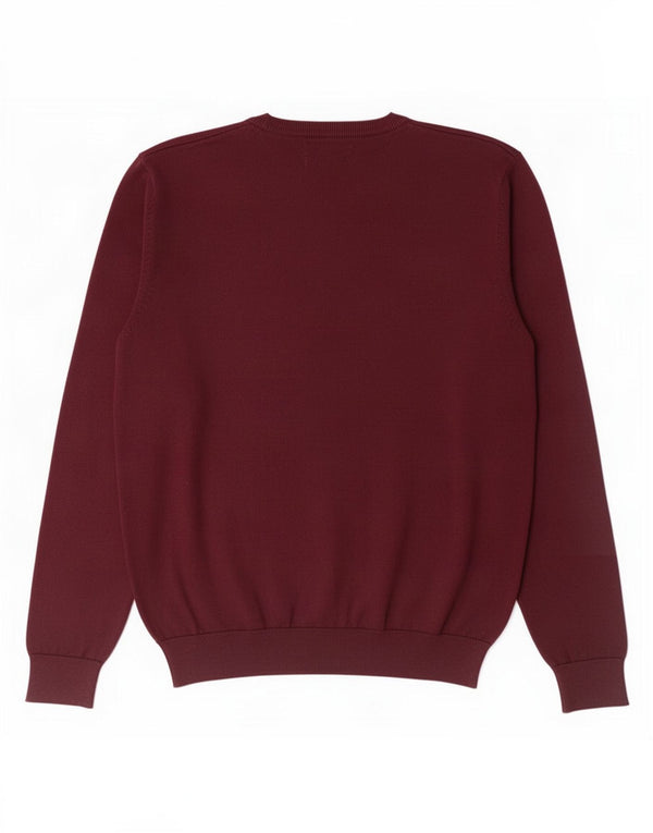 Marks & Spencer Herre Crew Neck Jumper Sweater Large Burgundy Christmas