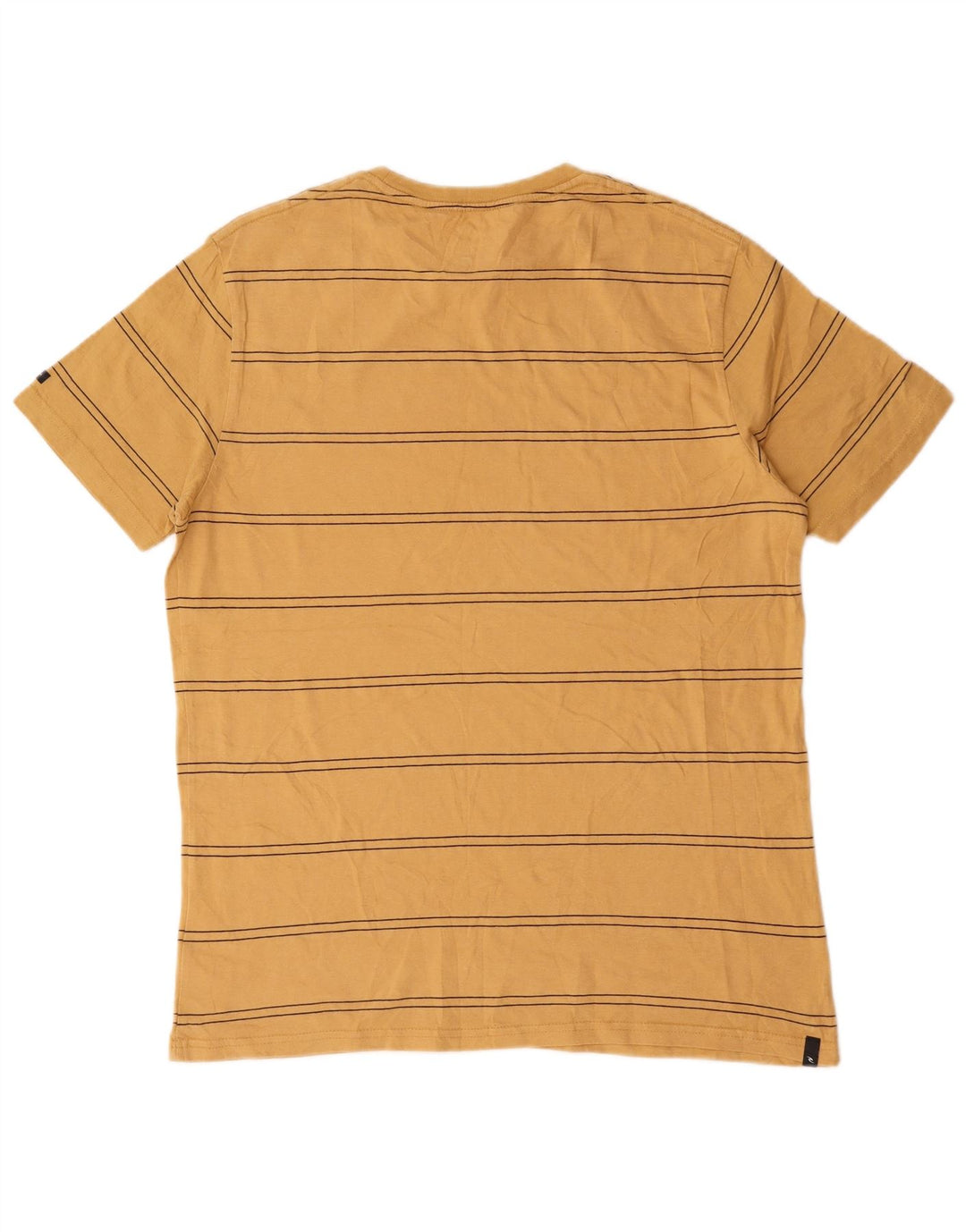 Rip Curl Herre Standard Fit T-Shirt Top Medium Gul Stribet Bomuld