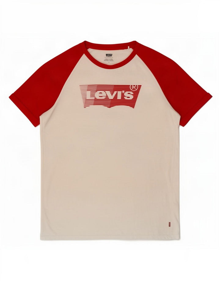 Levi's Herre grafisk T-shirt Top Medium White Colourblock Bomuld
