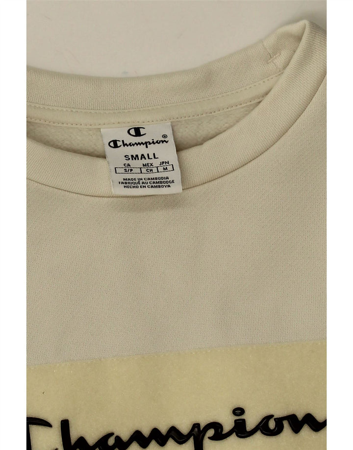 Champion Womens Grafisk Oversized Sweatshirt Jumper UK 10 Small White