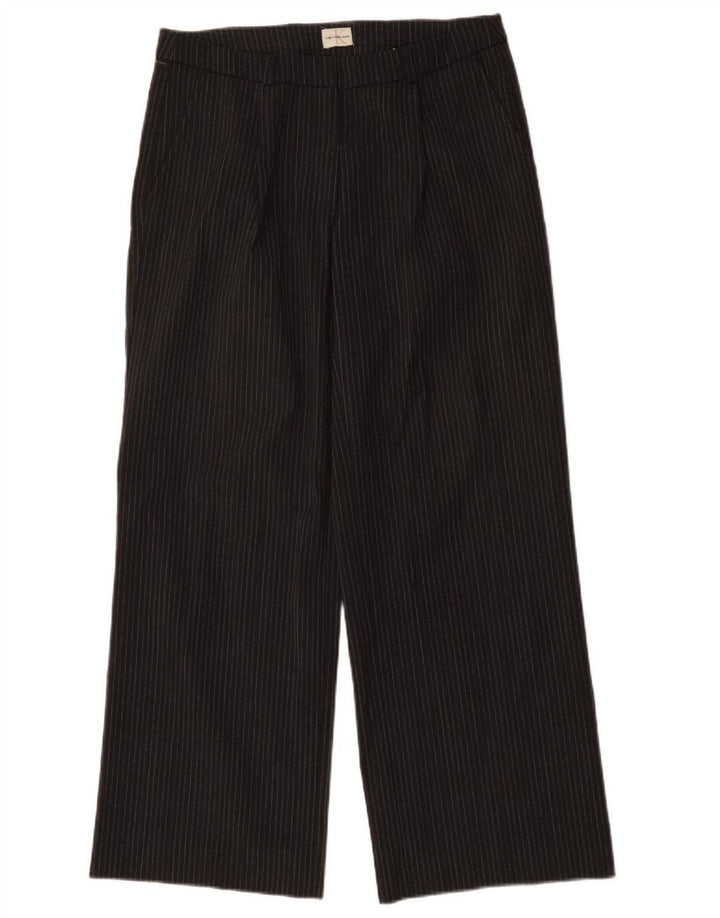 CALVIN KLEIN lige chinobukser til kvinder W30 L31 grå stribet polyester