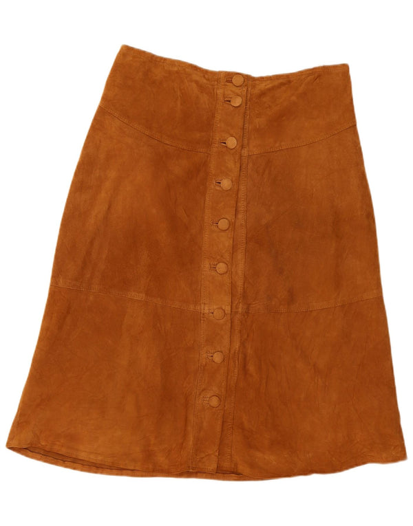 Vintage dame ruskind A-line nederdel W36 XL Beige