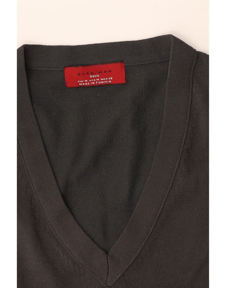 Zara Herre V-hals sweater mellemgrå