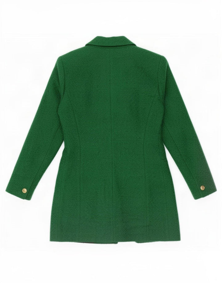 Zara Dame 1 Knap Blazer Jacket UK 10 Lille Grøn Akryl