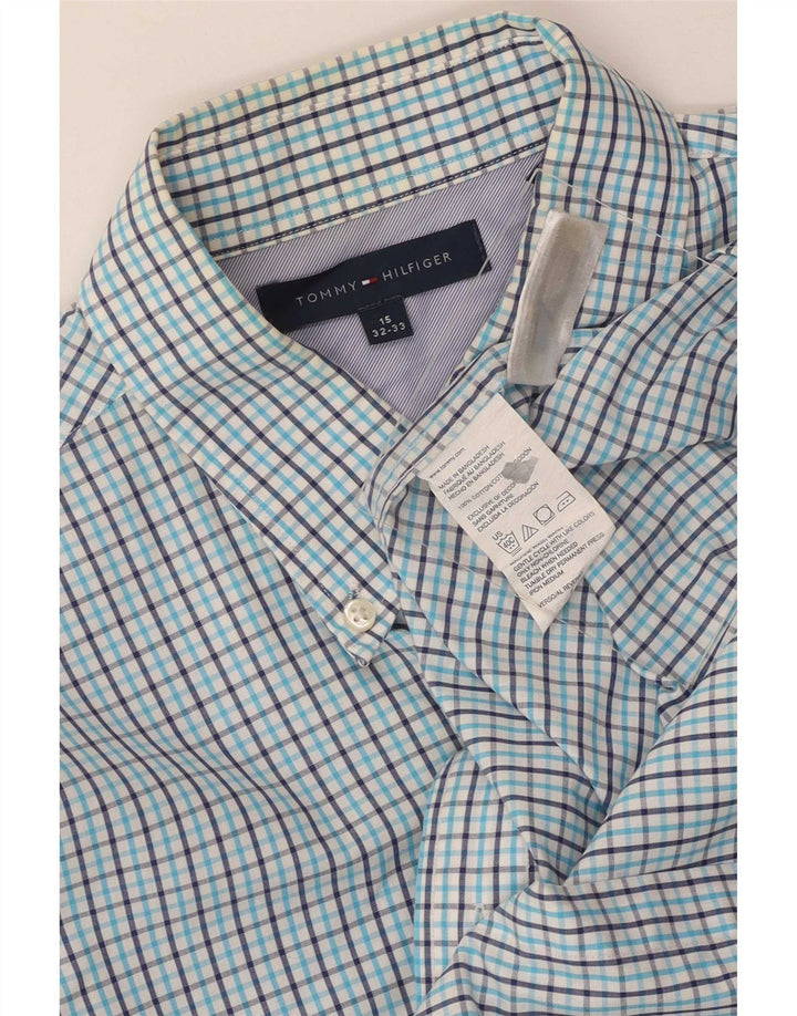 Tommy Hilfiger Herreskjorte str. 15 Medium Blå ternet bomuld