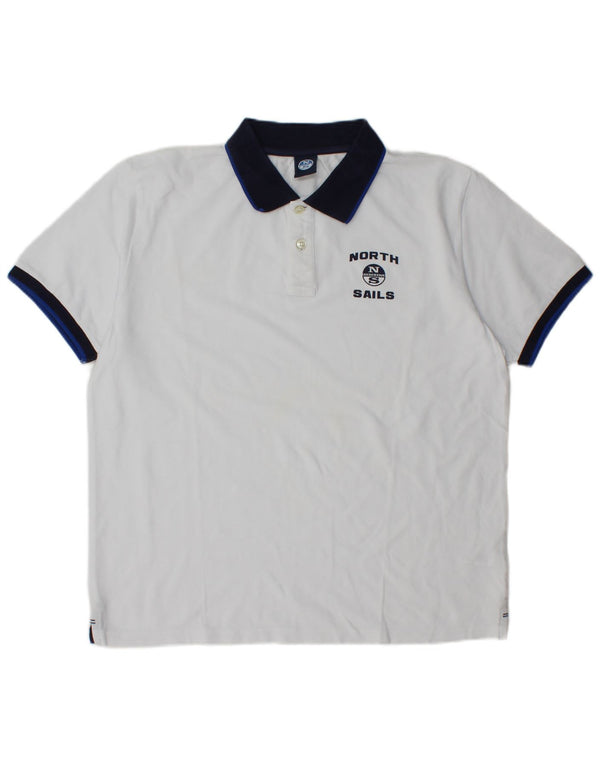 North Sails Herre Rugby Polo Shirt XL Hvid Bomuld
