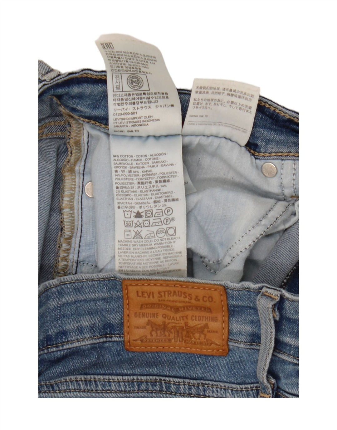 Levi's Dame 712 Crop Slim Jeans W31 L25 Blå Bomuld