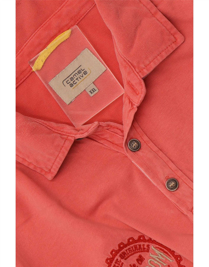 Camel Active Herre grafisk poloshirt 2XL Pink