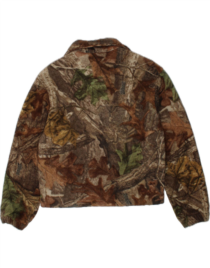 LIBERTY Boys Fleece Jacket 10-11 Years Medium  Brown Camouflage Polyester Vintage Liberty and Second-Hand Liberty from Messina Hembry 