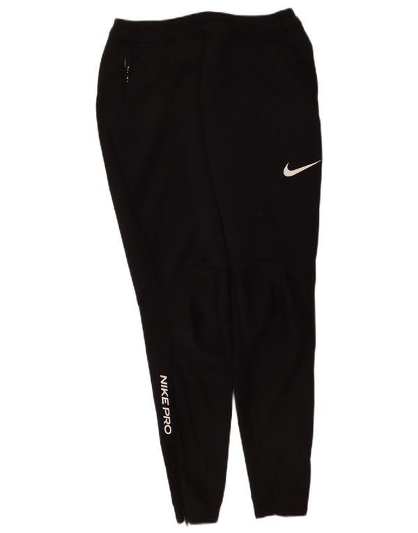Nike Dame Dri Fit Grafisk træningsdragt Bukser Joggers UK 12 Medium Sort