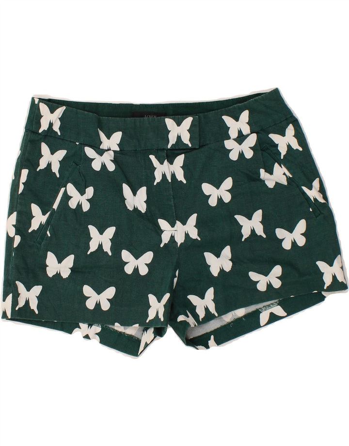 J. CREW Womens Abstract Pattern Hot Pants US 2 XS W32 Green Vintage J. Crew and Second-Hand J. Crew from Messina Hembry 