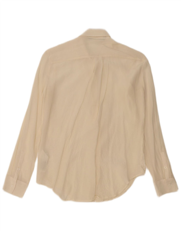 Zara Dameskjorte UK 12 Medium Off White Silke