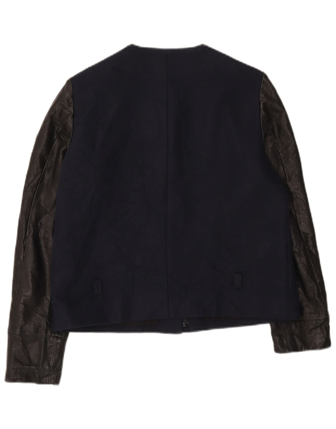 Cos Dame Blazer Jakke EU 40 Medium Navy Blue Colourblock Bomuld