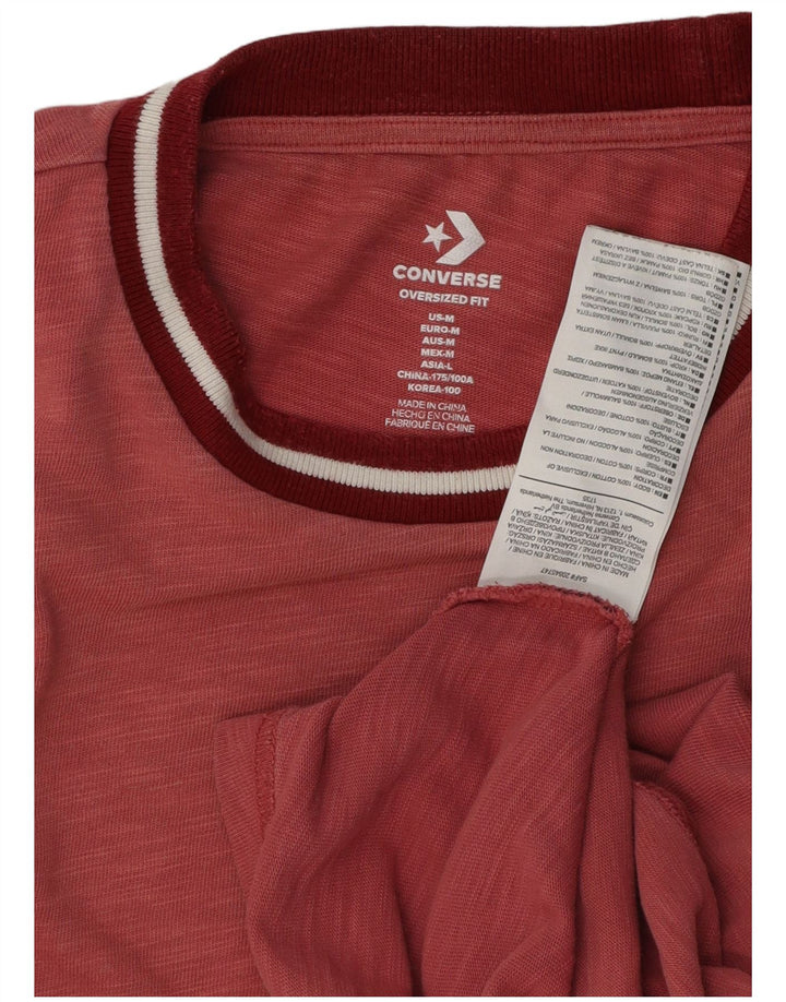 Converse Herre Oversized grafisk T-shirt Top Medium Bourgogne Flecked Bomuld
