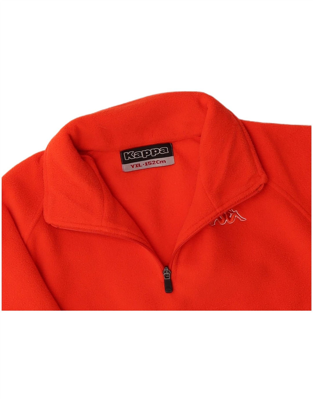 KAPPA Boys Zip Neck Fleece Jumper 12-13 Years XL Orange Polyester