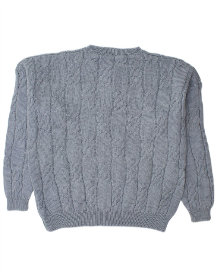 Vintage herre sweater med rund hals XL blå