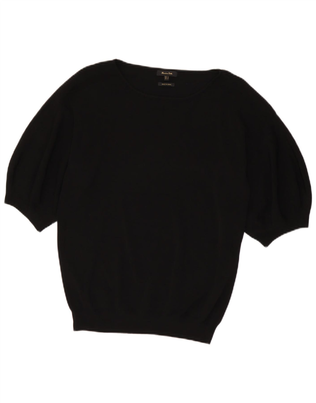 Massimo Dutti Dame Boat Neck Jumper Sweater UK 10 Small Black
